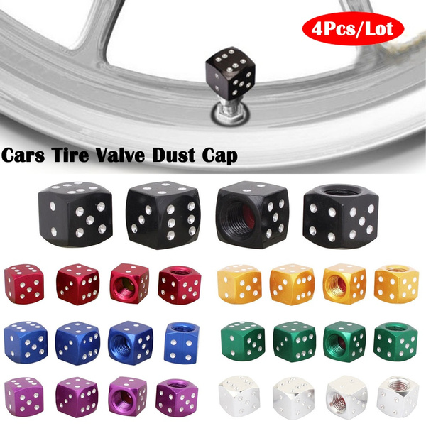 Sieve Gas Dice Valve Cap Tire Caps Supplies Color Cover 4Pcs/Set Car Exterior 