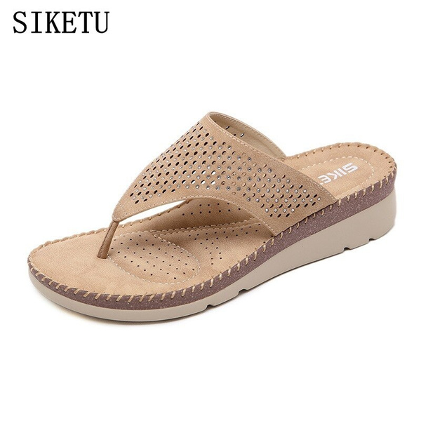 SIKETU summer women sandals Pu leather open toe casual ladies