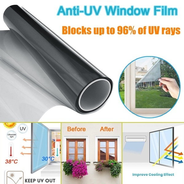 MJYT Window Reflection Cover One-Way Perspective Glass Film Heat Insulation Anti-UV Window Film Sticker 
