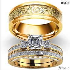 18 k, Steel, DIAMOND, wedding ring