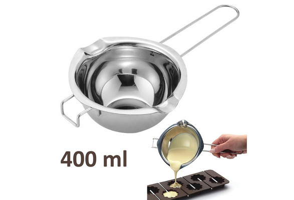 Chocolate Melting Pot, 400ml Stainless Steel Double Boiler Pot Universal Melting Pot for Melting Chocolate, Candy, Soap and Candle Making