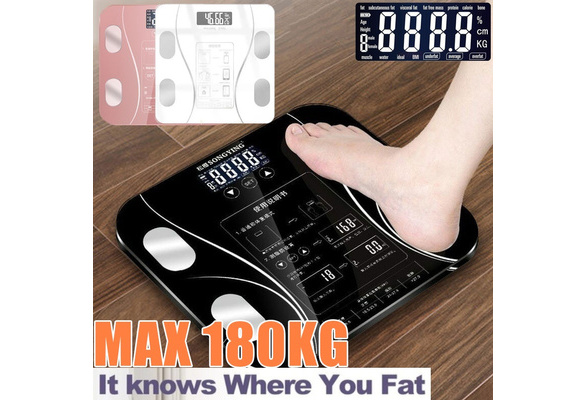 KKmoon SONGYING 180kg Body Fat Scales Intelligent Electronic LCD Weight  Scale High Precision Digital BMI Scale Water Mass Health Body Composition  Analyzer Monitor