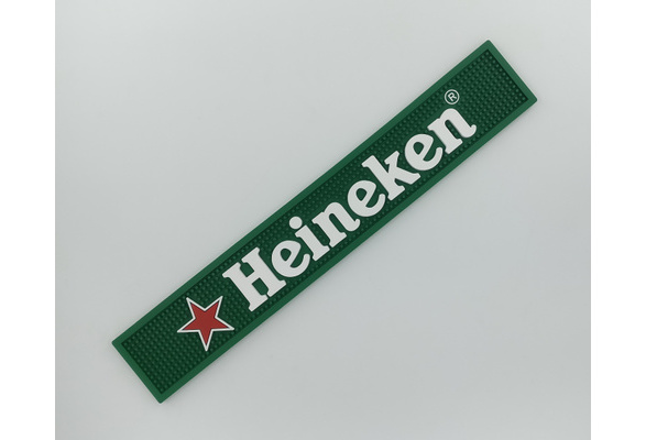 Heineken Logo Long Rail Rubber Bar Mat Nice Used Condition!! 