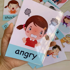 montessoribabyenglishlearningcard, autismkidstrainingcard, Toy, emotionsexpressingflashcard