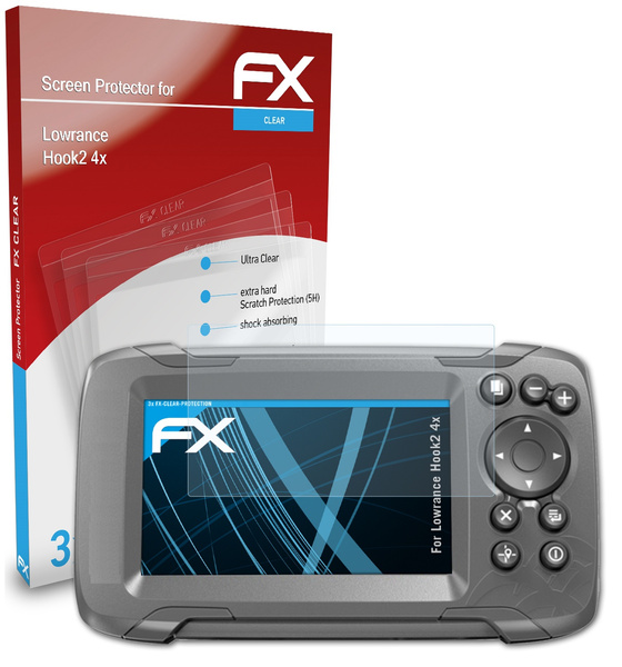 atFoliX 3x Screen Protector compatible with Lowrance Hook2 4x clear  Protector Film