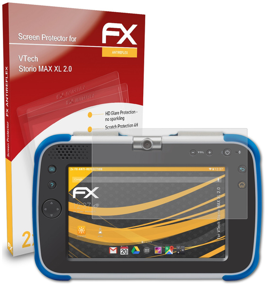 atFoliX 2x Screen Protector compatible with VTech Storio MAX XL 2.0  matt&shockproof Protector Film