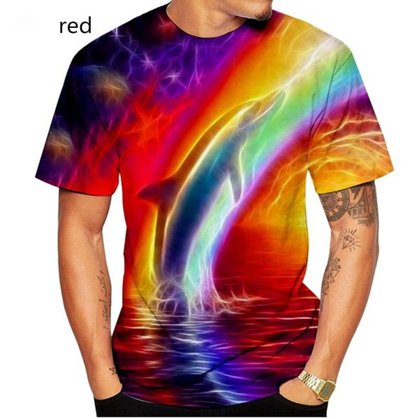 3d T-shirt Dolphin Short Sleeve Summer 
