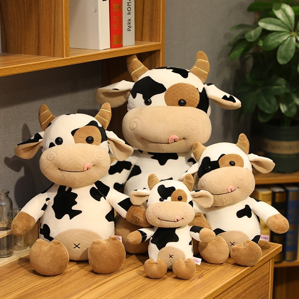 Cow Pillow Toy 3D Cute Plush Pillows Cow Stuffed Animals Kawaii Big Plushies Black Cute Cow Plush Plushies 13 ” Large Kawaii Pillow Stuffed Cow Pillow Plushies Lumbar Back Cushion 