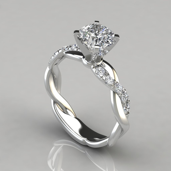 silver diamond engagement ring