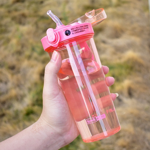 420 520ml Drink Bottle With Straw Creative Sippy Cups Outdoor Portable 