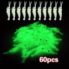 60pcs Luminous Soft Shrimp Bait