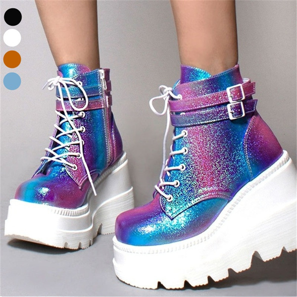 colorful platform boots