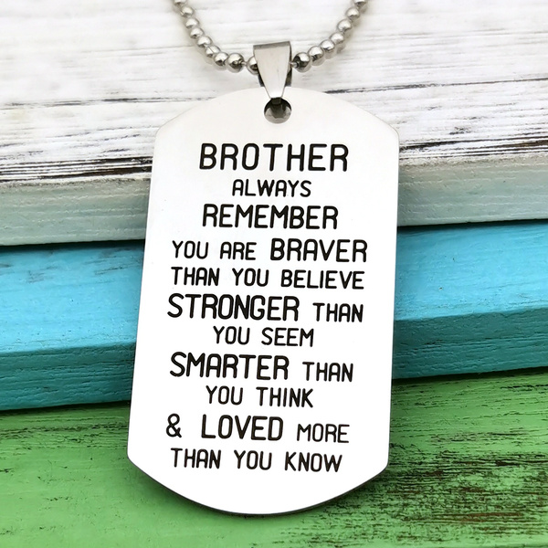 Sibling Necklace for Brother and Sister Little Sister Dog Tag Necklace Jewelry Gifts to Big Brother for Birthday 