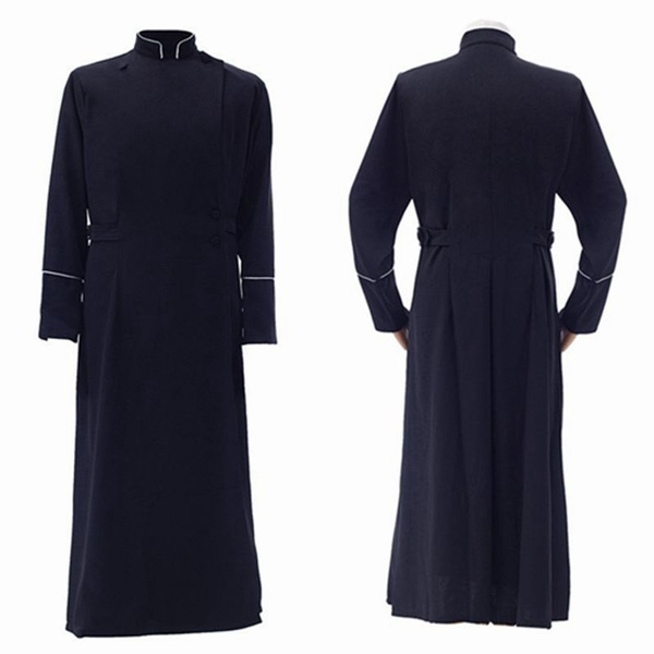 Cassock Man's Robe Gown Clergyman Vestment Ritual Robe Roman Priest Costume  | eBay