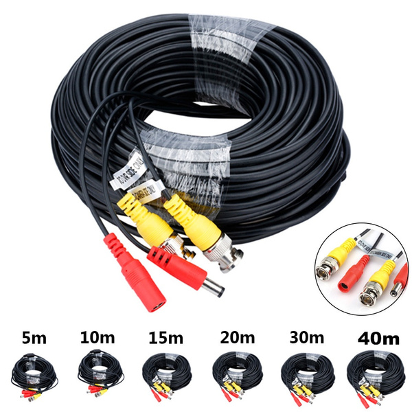 5M-40M BNC DC Power Cable CCTV Security Camera DVR Video Record Extension Lead 