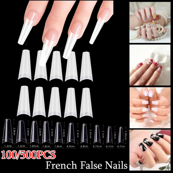 100 500pcs French Nails Half Cover Coffin Nail Tips Ballerina Beauty Tools Uv Gel Diy Manicure Coffin Fake Nails False Nail Art Tips Half Cover False Nails Wish