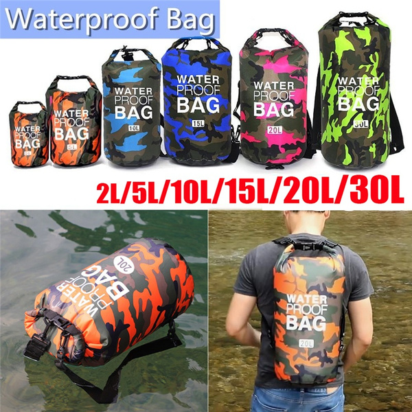 Fashion Waterproof Bag Outdoor Rafting Camping Diving Bags Portable Dry Bag  Swimming Beach Bag Backpack 2L/5L/10L/15L/20L/30L