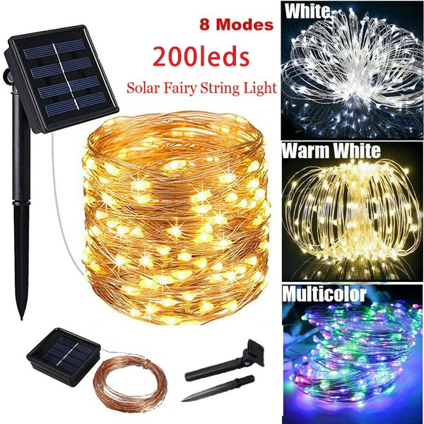 10/100/200 LEDs LED Outdoor Solar/USB Lamp String Lights 1/10/20m Fairy ...