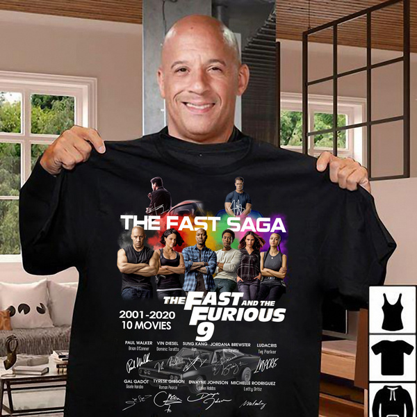 Fast and Furious Paul Walker Vin Diesel Tyrese Gibson signature New Summer Fashion Short Sleeve Shirt