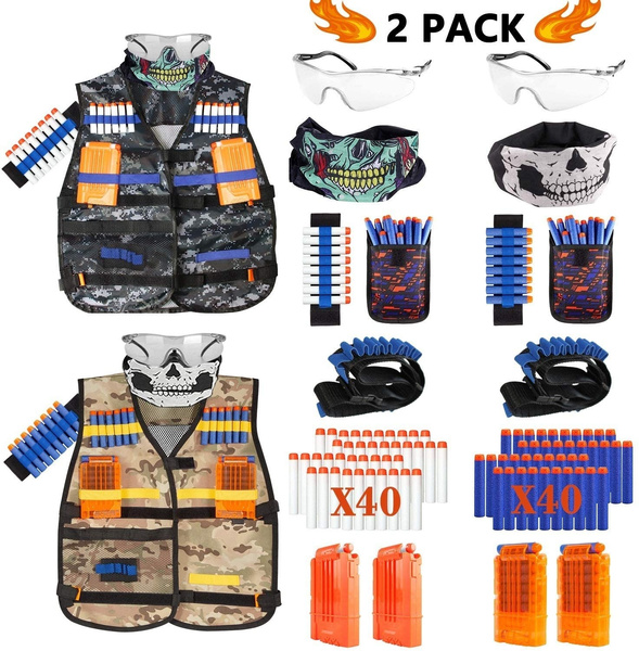 Omkreds gennembore Bloom Taiker Compatible with Nerf Vest Kit, 2 Pack Tactical Vest for Nerf Gun,  N-Strike Elite Jacket for Boys, Girls | Wish