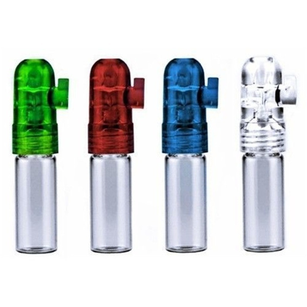 Portable Clear Alloy Sniffer Snuff Powder Bullet Dispenser