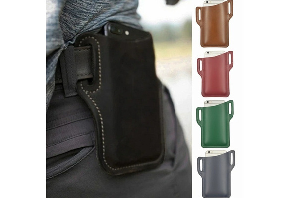 Men Cell Phone Loop Holster Belt Pack Waist Bag Props Leather Purse Wallet Case