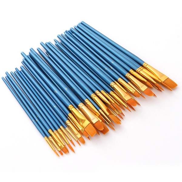 50Pcs Detail Paint Brush Set Professional Synthetic Short Handle Brush