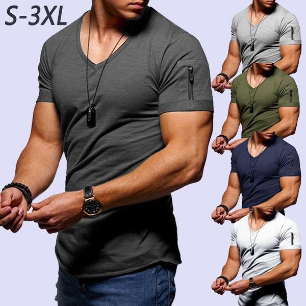 Men's Comfortable Short Sleeve T-Shirt Fitness Round Neck Casual Men's ...