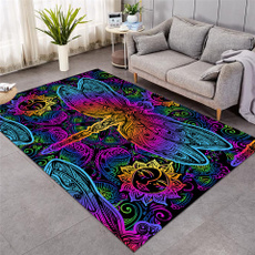 dragon fly, Flowers, Mats, Colorful