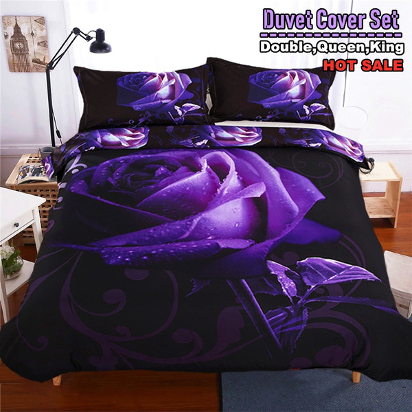 purple rose duvet cover