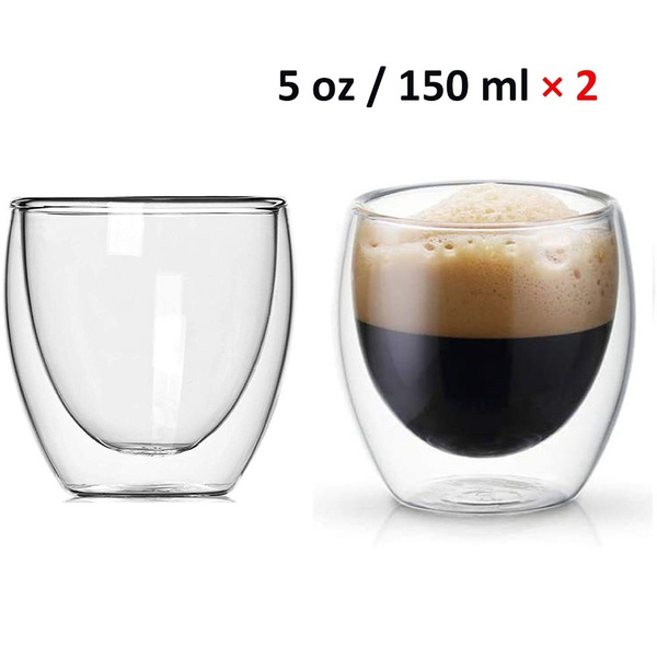 Glass Coffee Mug, 150ml Double Insulated Insulated Glass Drinking