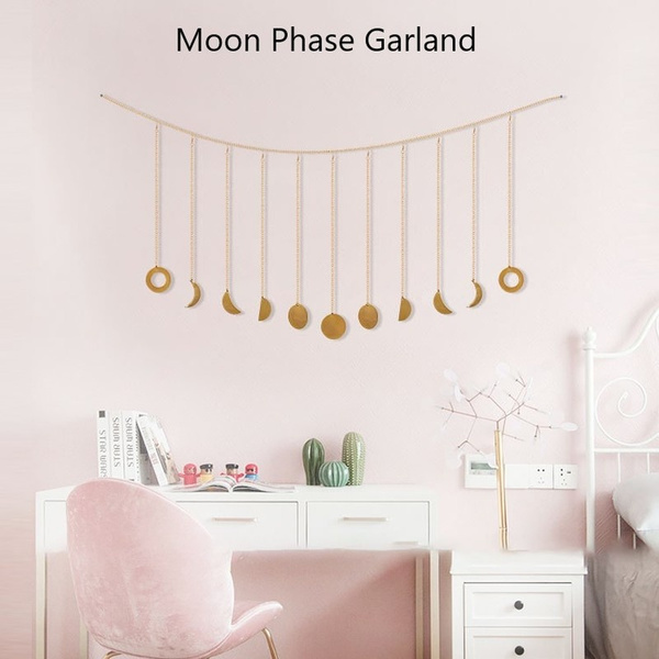 Moon Shining Phase Garland Decoration Chains Boho Gold Wall Hanging Ornaments Moon Shining Phase Garland Decoration Chains Boho Gold Wall Hanging Ornaments