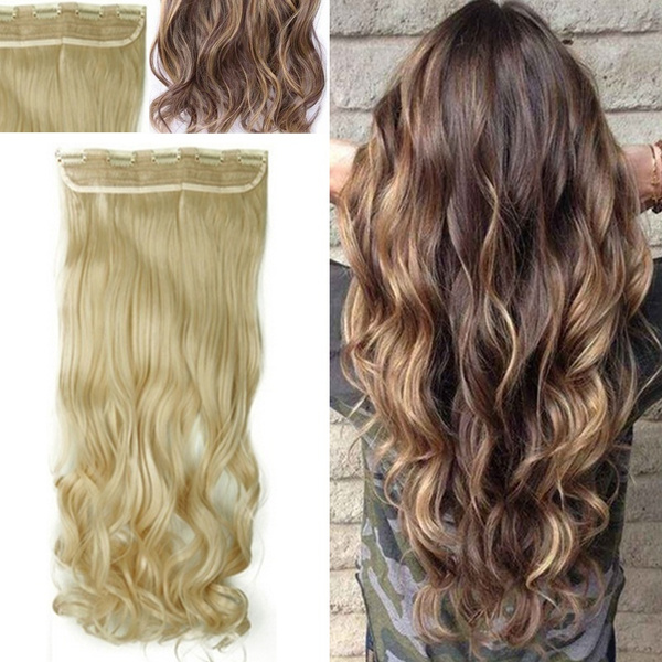 Fashion Women s Long Curly Hair One piece 24 26 29 30Inch Natural Hair Extension Wavy Curly Hair 27 Colors