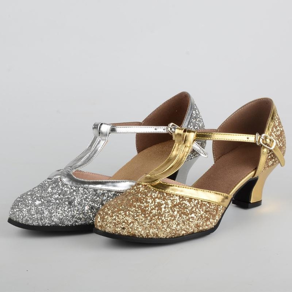 Latin Shoes Woman Gold Silver Shoes Women Heel Ballroom Jazz Dancing for Women Zapatos De Baile Latino Wish