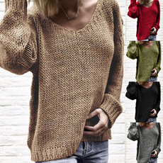 Deep V-Neck, strapless, Women Sweater, Tops & Blouses