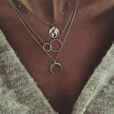 clavicle  chain, Fashion, punk necklace, Jewelry
