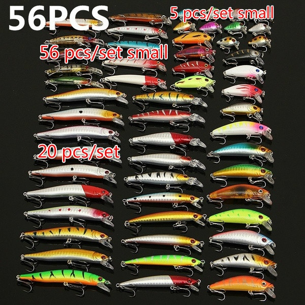 56pcs/lot Versatile Fishing Lure Set With Hooks, Crankbaits, And Spinners -  Perfect For Catching Carp And Other Fish