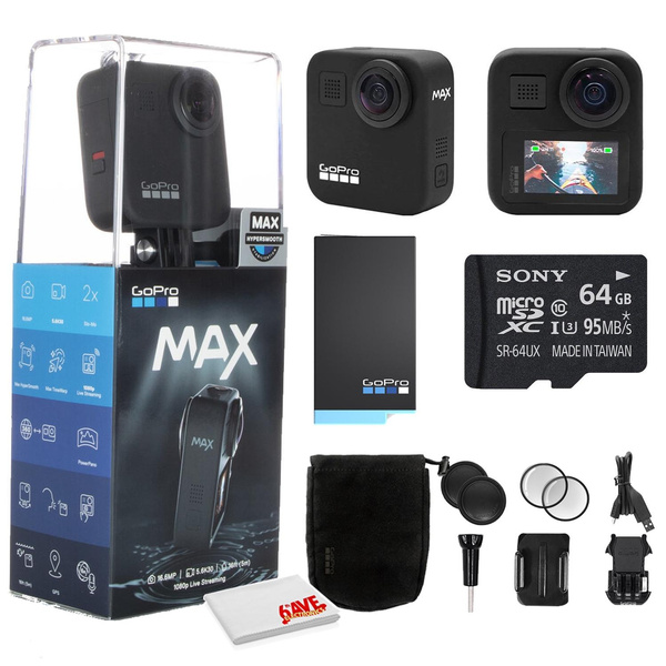 GoPro MAX 360 Waterproof Action Camera - Camera W/ Touch Screen - Spherical  5.6K30 HD Video - 16.6MP 360 Photos - 1080p Live Streaming Stabilization - 