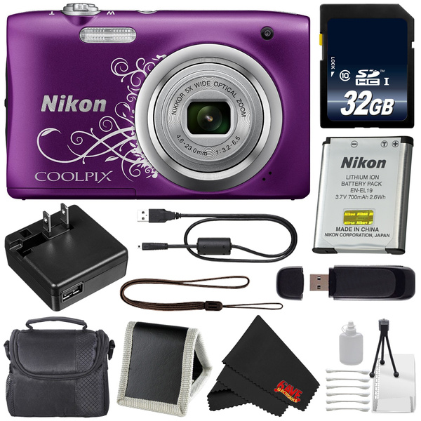 Nikon Coolpix A100 Digital Camera (Decorative Purple