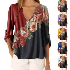 Summer, Plus Size, Floral print, Shirt