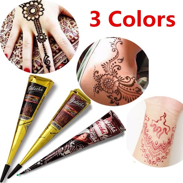 Natural Henna Cone Black Color Henna Paste Cone Temporary Skin Hennas Paste  Set Skin-Friendly Waterproof Skin Pigments For Body - AliExpress