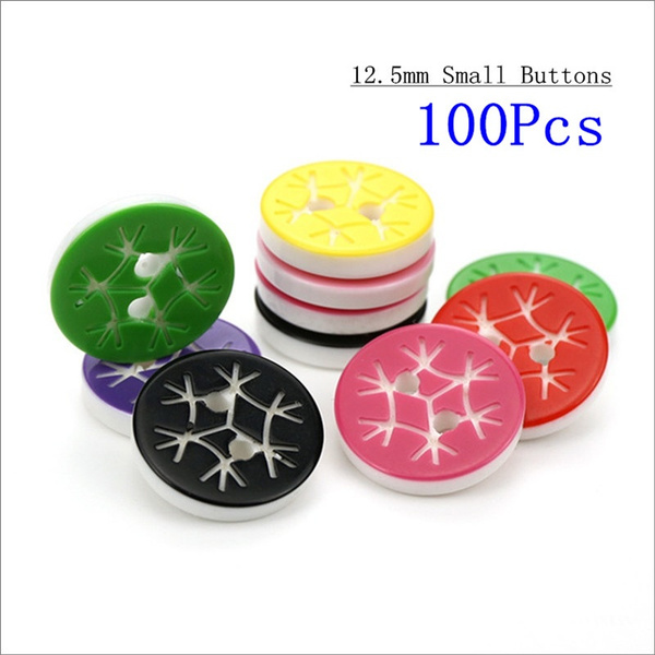 100pcs Small buttons Resin Buttons 2 Holes Snowflake buttons