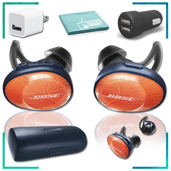 Bose SoundSport Free Wireless In Ear Headphones Orange Essentials Bundle