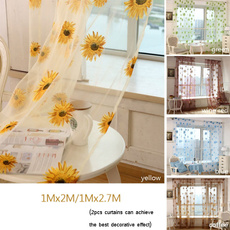 windowcurtain, Sunflowers, Home & Living, Door