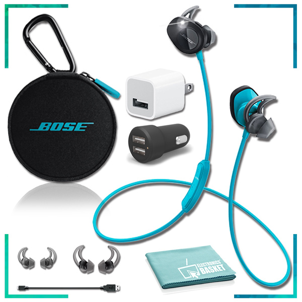 Bose SoundSport Wireless In-Ear Headphones (Aqua) Essentials Bundle