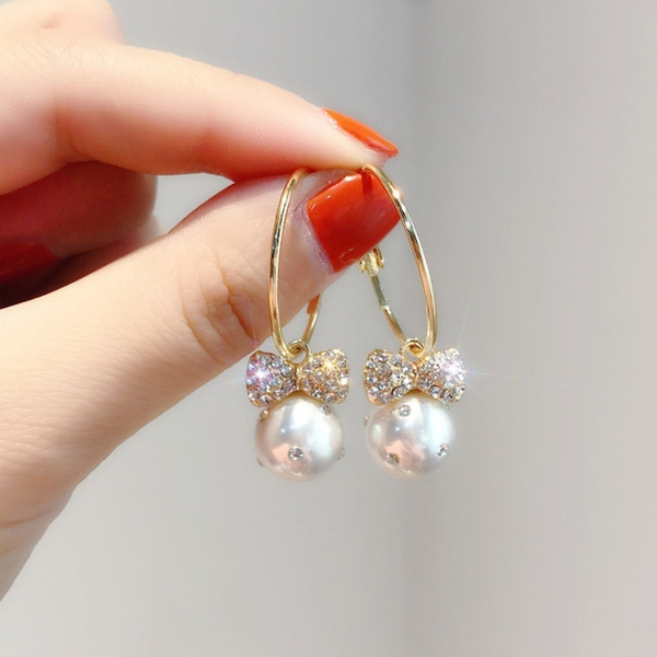 Silver Needle Original New Pearl Earrings Female Temperament