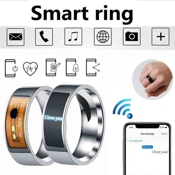 Amazon.com: Fashionable NFC mobile phone tag smart ring stainless steel 8  mm wide smart wearable ring smart couple ring (US Code 6-13) (6, black) :  Electronics