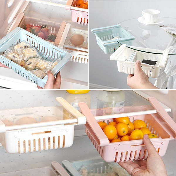 Refrigerator Drawer Food Storage Box Holder Fridge Shelf Kitchen Organizer Bins 