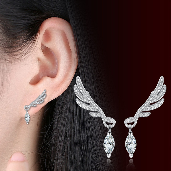 wing diamond earrings