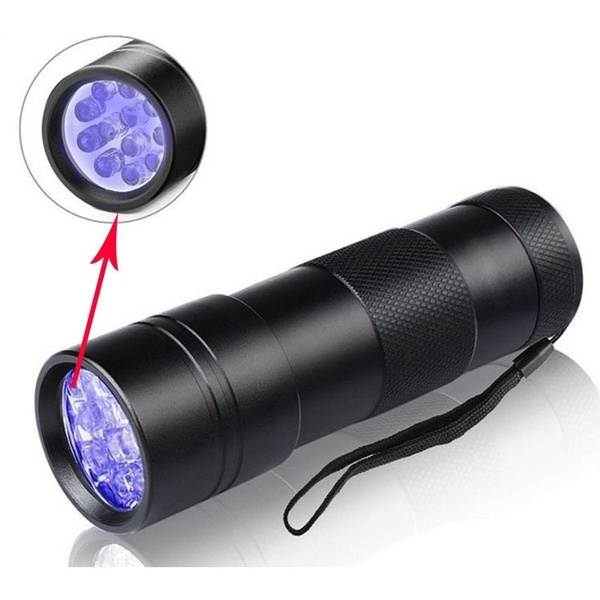 UV Torch 12 LED Ultraviolet Flashlight 395nm Purple Light for UV Resin Craft